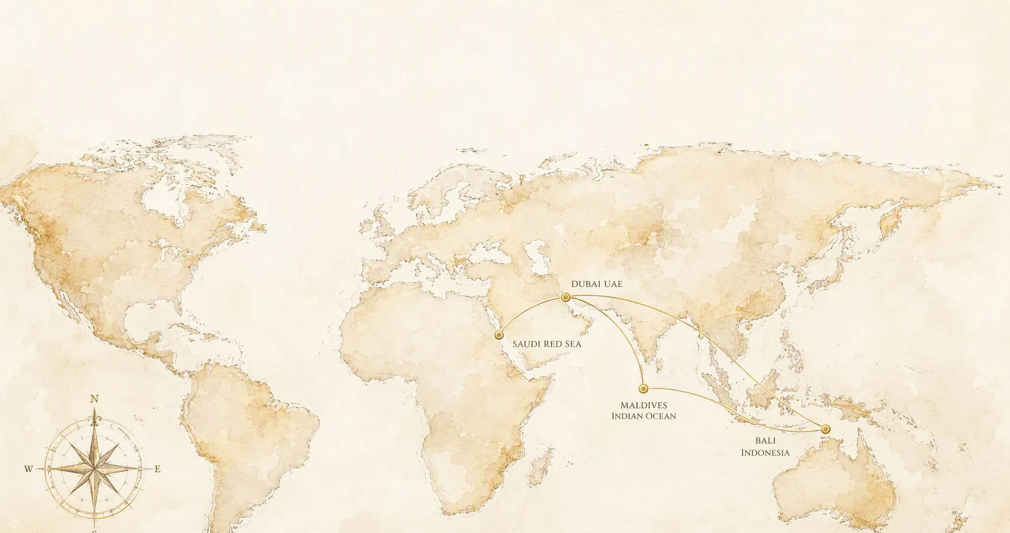 World map — Travel Intelligence Office destinations